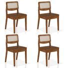 Kit 4 Cadeiras Sextavada Bari Freijó/material sintético Caramelo - M. Arapongas