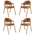Kit 4 Cadeiras Suellen Luxo Reforçada Mesa de Jantar material sintético