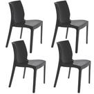 Kit 4 Cadeiras Tramontina Alice Brilho Summa Em Polipropileno Preto 92037009
