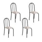 Kit 4 Cadeiras Tubular 89x37x42 cm Ane B Arabesco/Preto