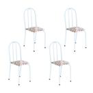 Kit 4 Cadeiras Tubular 89x37x42 cm Ane B Branco/Arabesco