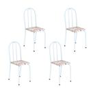 Kit 4 Cadeiras Tubular 89x37x42 cm Ane B Branco/Botanic Bege