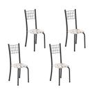 Kit 4 Cadeiras Tubular 95x37x40 cm Dany Arabesco/Preto Kit 4 Cadeiras Tubular 95x37x40 cm Dany Arabesco/Preto