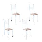 Kit 4 Cadeiras Tubular 95x37x40 cm Dany Branco Botanic Bege/Branco Kit 4 Cadeiras Tubular 95x37x40 cm Dany Branco Botanic Bege/Branco