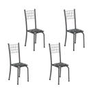Kit 4 Cadeiras Tubular 95x37x40 cm Dany Prata Botanic Bege/Mart Kit 4 Cadeiras Tubular 95x37x40 cm Dany Prata Botanic Bege/Mart