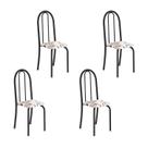 Kit 4 Cadeiras Tubular 96x36x41 cm Iris B Arabesco/Preto