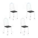 Kit 4 Cadeiras Tubular 96x36x41 cm Iris B Preto/Branco