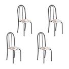 Kit 4 Cadeiras Tubular 96x36x41 Cm Iris B