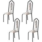 Kit 4 Cadeiras Tubular Bianca Prata/Martelado/Arabesco Kit 4 Cadeiras Tubular Bianca Prata/Martelado/Arabesco