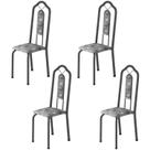 Kit 4 Cadeiras Tubular Bianca Prata/Martelado/Paraopeba Kit 4 Cadeiras Tubular Bianca Prata/Martelado/Paraopeba
