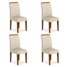 Kit 4 Cadeiras Vitória Wood Sala De Jantar Cin/bege - Móveis Arapongas