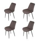 Kit 4 Cadeiras Volga Or Design PU Café Base Metal