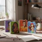 Kit 4 Cadernetas Caderninho de Anotações Princesas Disney