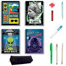 Kit 4 Cadernos 80fls e Material Escolar Masculino Essencial