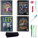 Kit 4 Cadernos 80fls e Material Escolar Masculino Essencial
