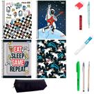 Kit 4 Cadernos 80fls e Material Escolar Masculino Essencial