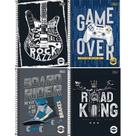 Kit 4 Cadernos Espiral Capa Dura 1 Matéria - 80 Folhas - Pepper Feminino - Tilibra Kit 4 Cadernos Espiral Capa Dura 1 Matéria - 80 Folhas - Pepper Feminino - Tilibra