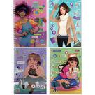 Kit 4 Cadernos Espiral Capa Dura - 1x1 - Pop Fashion - 96 Folhas - Credeal UNICA
