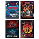 Kit 4 Cadernos Stranger Things Tilibra 80 Folhas 200x275mm Universitário Faculdade Escola Curso Aula