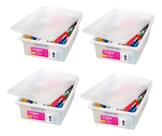 Kit 4 Caixa 11 Litros Branca Armazena Açougue Aves Carnes Multiuso