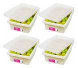 Kit 4 Caixa 2,5 Litros Branca Armazena Açougue Aves Carnes Multiuso