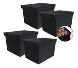 Kit 4 Caixa Arquivo Multiuso Larga Pasta Suspensa Dello Preto Kit 4 Caixa Arquivo Multiuso Larga Pasta Suspensa Dello Preto