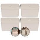 Kit 4 Caixa Grande 32l Ou Cube Organizadora Empilhável Bege Kit 4 Caixa Grande 32l Ou Cube Organizadora Empilhável Bege