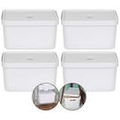 Kit 4 Caixa Grande 32l Ou Cube Organizadora Empilhável Branco