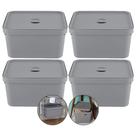 Kit 4 Caixa Grande 32l Ou Cube Organizadora Empilhável Chumbo Kit 4 Caixa Grande 32l Ou Cube Organizadora Empilhável Chumbo