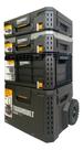 Kit 4 Caixa Modular Empilhável Toughbuilt Stacktech Com Roda