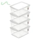 Kit 4 Caixa Organizadora 15l Ordene Design Moderno Cristal Kit 4 Caixa Organizadora 15l Ordene Design Moderno Cristal