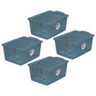 Kit 4 Caixa Organizadora com Trava 15 Litros Cinza Ordene Kit 4 Caixa Organizadora com Trava 15 Litros Cinza Ordene