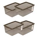 Kit 4 Caixa Organizadora com Trava 30 Litros Cinza Ordene