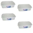 Kit 4 Caixa Organizadora Container 5 L C/Tampa 34x24x11Cm