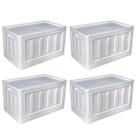 Kit 4 Caixa Organizadora Dobrável Multiuso Grande Branco 75L