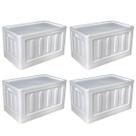 Kit 4 Caixa Organizadora Dobrável Multiuso Grande Branco 75L