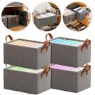 Kit 4 Caixa Organizadora Guarda Roupa Cesto Dobrável Multiuso Retangular Grande