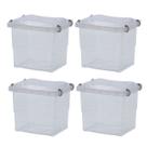 Kit 4 Caixa Organizadora Pratic Box 3 Litros Com Travas
