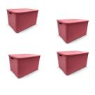 Kit 4 Caixa Organizadora Rattan Decorativa C/ Tampa Rosa 25589 Arqplast Kit 4 Caixa Organizadora Rattan Decorativa C/ Tampa Rosa 25589 Arqplast