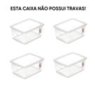 Kit 4 Caixa Organizadora Sem Trava 7,5 L Cristal Ordene