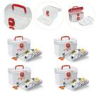 Kit 4 Caixa Para Remédios G Com Alça 6,2l Litros Cor Branco Kit 4 Caixa Para Remédios G Com Alça 6,2l Litros Cor Branco