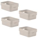 Kit 4 Caixa Plástica 2L Organizadora Multiuso OU Cube Bege Kit 4 Caixa Plástica 2L Organizadora Multiuso OU Cube Bege