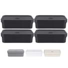 Kit 4 Caixa Plastica Grande Baixa Multiuso 16l Organizadora Ou