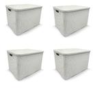Kit 4 Caixa Rattan Organizadora Multiuso C/Tampa 7Lts Cores