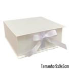 Kit 4 Caixas Cartonadas 9x9x5cm Branca com Fecho de Fita de Cetim