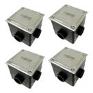 Kit 4 Caixas de Passagem Sodramar Quadradas com Tampa Inox para Piscina