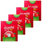 Kit 4 Caixas Desinchá Apple Cider Hibisco Original Suplemento Alimentar Natural Ácido Acético 120 Sachês