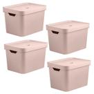 Kit 4 Caixas Organizadora 18L OU 24,5x27x36cm Cube Rosa Kit 4 Caixas Organizadora 18L OU 24,5x27x36cm Cube Rosa