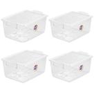 Kit 4 Caixas Organizadora 4L com Travas e Alças Laterais Bel Ordene Escola Casa Closet
