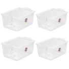 Kit 4 Caixas Organizadora 4L com Travas e Alças Laterais Bel Ordene Escola Casa Closet